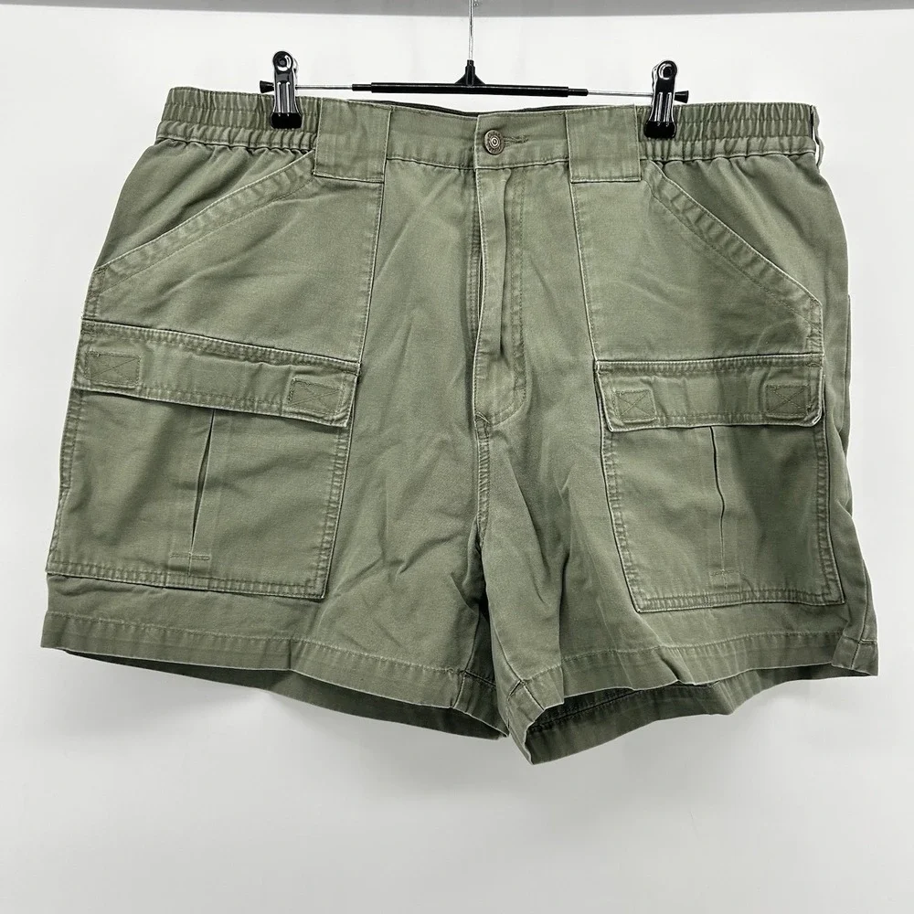 Cabela's Outdoors Olive Canvas Cargo Shorts Mens 38 Utility Hiking Rugged